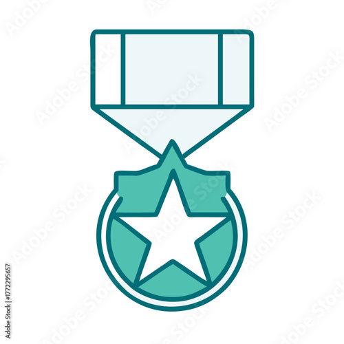 Military Style Star Medal Icon for Web and Graphic Design