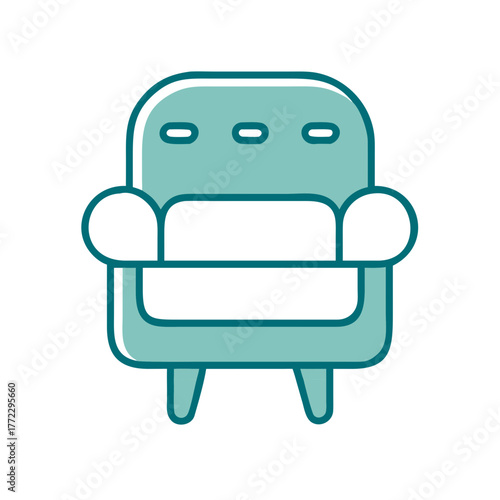 Minimal Armchair Icon for Web and Graphic Design