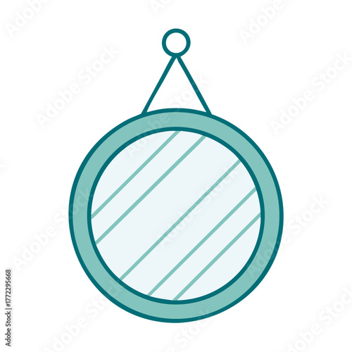 Minimal Hanging Round Mirror Icon for Web and Graphic Design