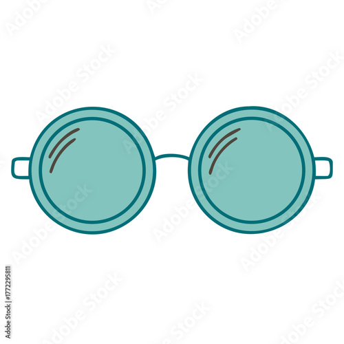 Round Minimal Frame Glasses Icon for Web and Graphic Design