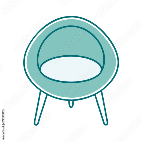 Round Modern Chair Icon for Web and Graphic Design