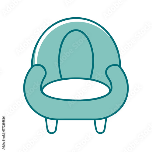 Rounded Cozy Armchair Icon for Web and Graphic Design