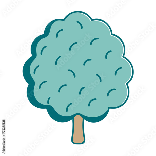 Rounded Bushy Tree Icon for Web and Graphic Design