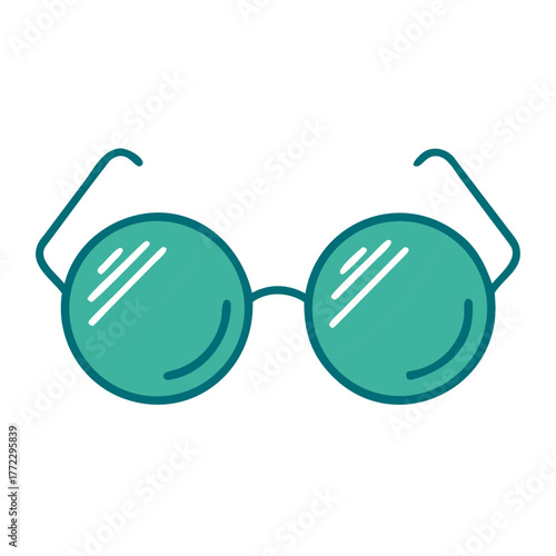 Semi Rimless Round Glasses Icon for Web and Graphic Design