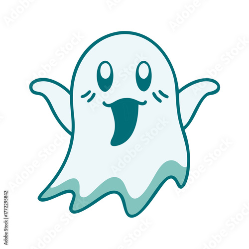 Silly Happy Ghost Icon for Web and Graphic Design