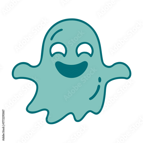 Smiling Spooky Ghost Icon for Web and Graphic Design