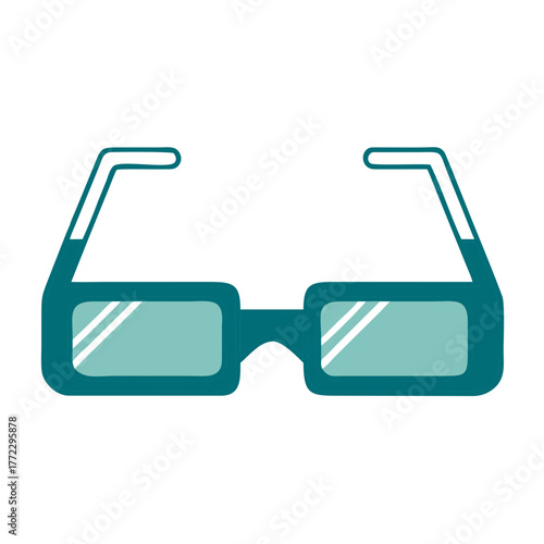 Square Thick Frame Eyeglasses Icon for Web and Graphic Design