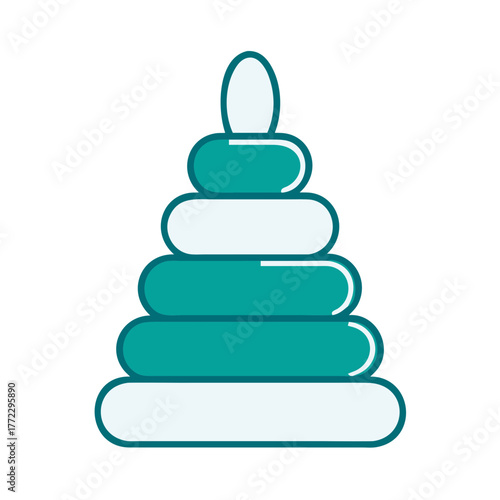 Stacking Rings Toy Icon for Web and Graphic Design