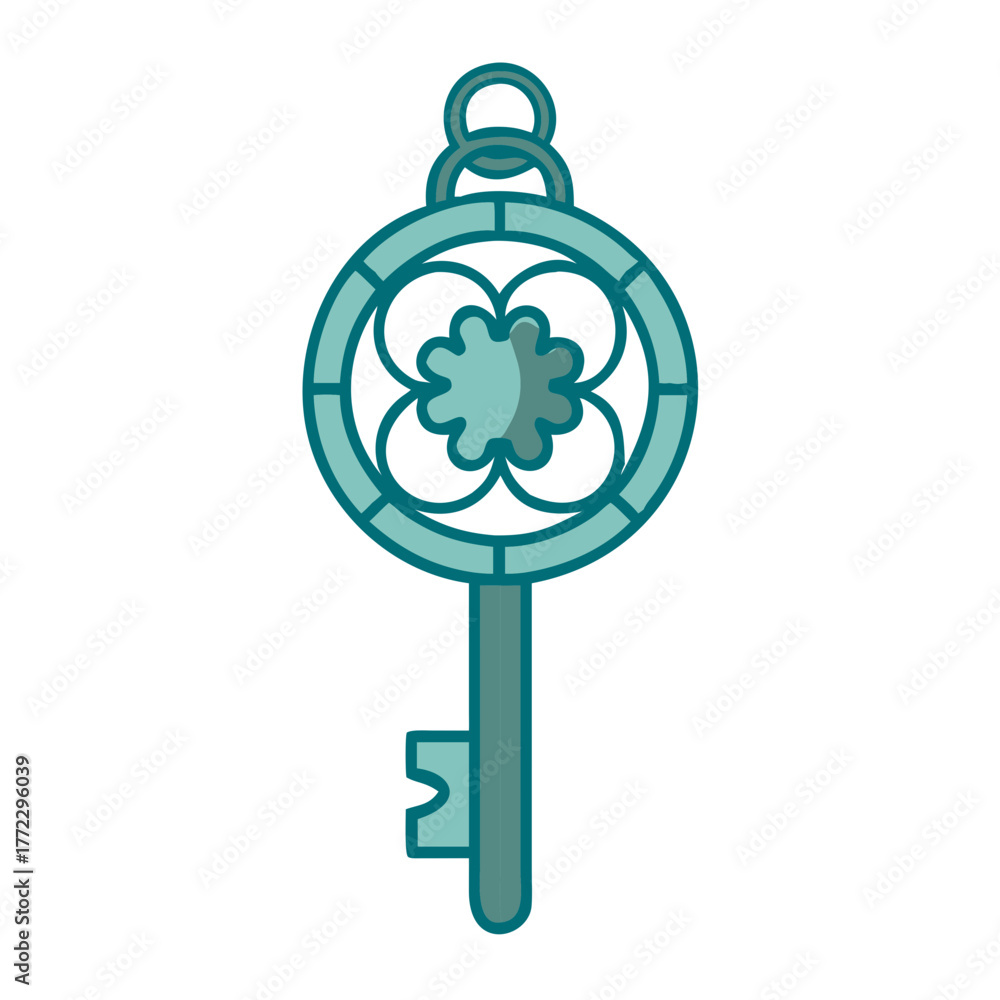 Obraz premium Vintage Key with Circular Motif Icon for Web and Graphic Design