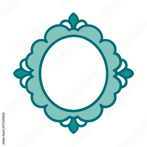 Vintage Decorative Oval Frame Icon for Web and Graphic Design