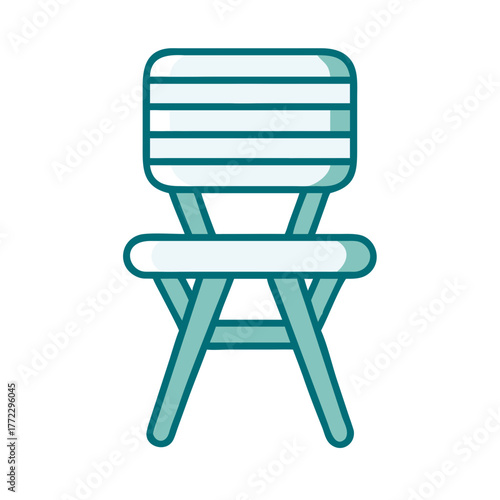 Vintage Slatted Chair Icon for Web and Graphic Design