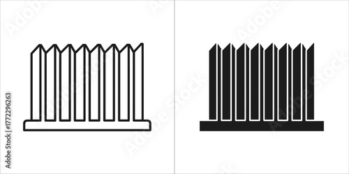 Heatsink icon in black and white style