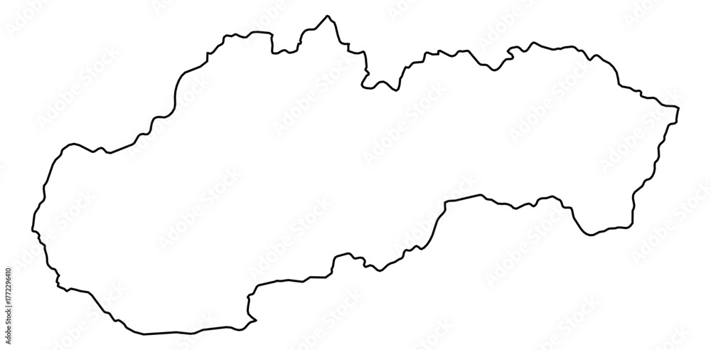 Obraz premium Slovakia Vector Map Outline | Editable Slovakia SVG Line Art | Minimalist Country Map for Design & Education