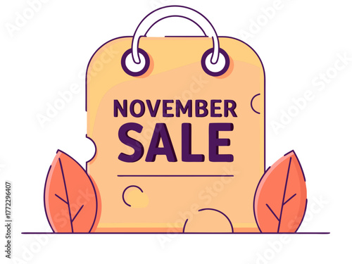 November Sale Calendar Icon Stylish Illustration for Promotional Offers and Seasonal Discounts
