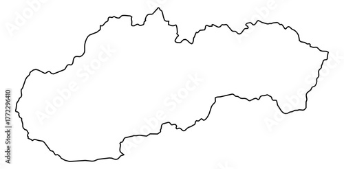 Slovakia Vector Map Outline | Editable Slovakia SVG Line Art | Minimalist Country Map for Design & Education