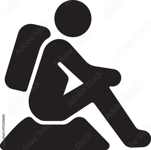 Hiking Icon. Solid vector icons of hiking companionship. Adventure and Outdoor Exploration Graphics. walking icon, forest hike, nature run, beach workout, park yoga, group walk, scenic path.