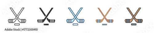 Ice Hockey Icon Set Multiple Style Collection