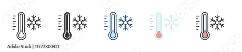 Cold Icon Set Multiple Style Collection