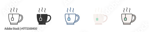 Tea Icon Set Multiple Style Collection