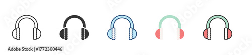 Earmuffs Icon Set Multiple Style Collection
