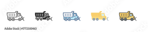 Snowplow Icon Set Multiple Style Collection