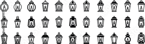 Collection of diverse trash bin and recycling bin icons presented in a grid pattern symbolizing waste management and environmental awareness for digital or print applications vector christmas