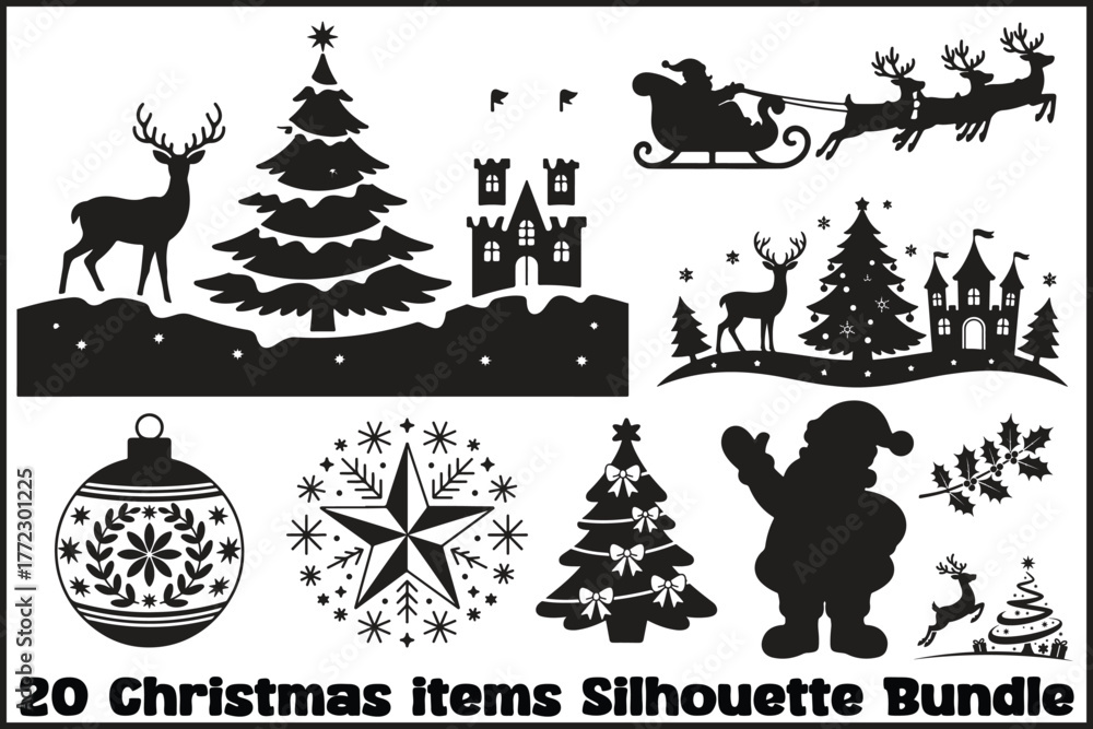 Obraz premium Christmas Laser Cut Ornament Bundle