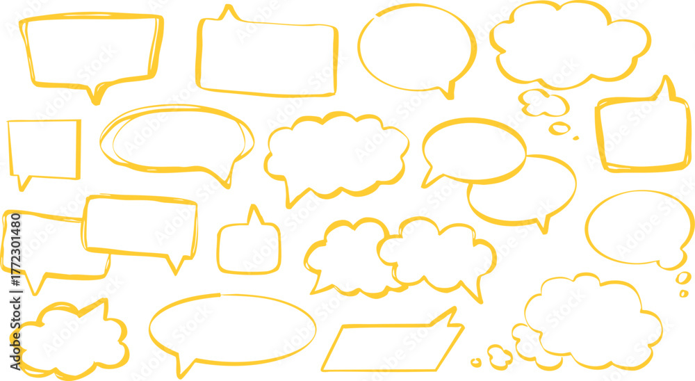 Fototapeta premium Set speech bubble marker of comic speech bubbles vector icons for communication and chat