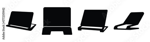 Four different laptop stands offering ergonomic support and ventilation