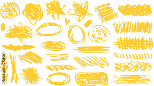 Scribble markers icon set illustration design