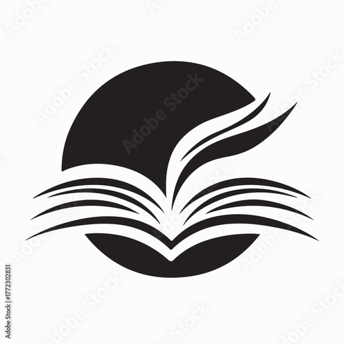 Knowledge and Learning Open Book Vector Logo on white background