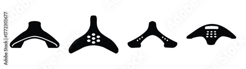 Modern conference phone microphone array design element black silhouette