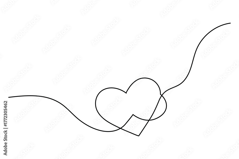 Fototapeta premium Modern minimalist love heart shape icon for romantic design concept