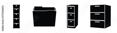 Collection of filing cabinets for office organization and document storage solutions