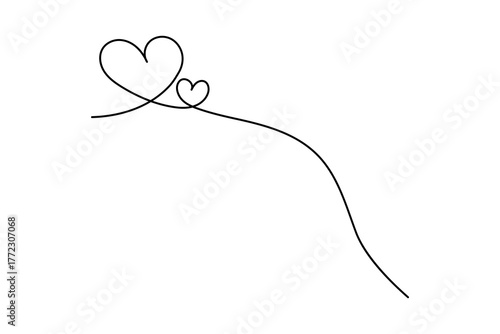 Modern minimalist love heart shape icon for romantic design concept