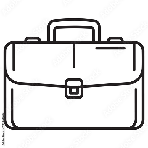Black briefcase icon line art