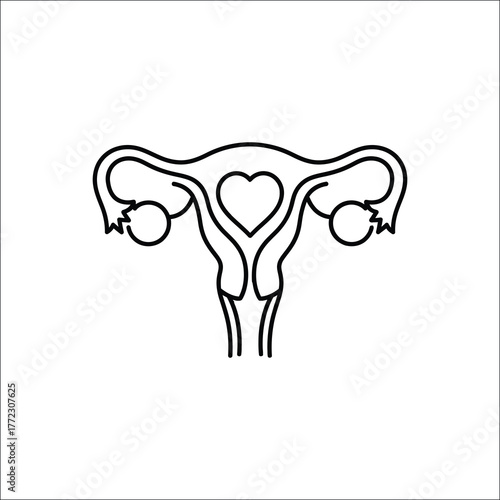Human reproductive system anatomy icon and symbol collection
