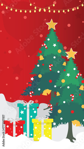 Christmas Anniversary Greeting Card Vertical Cover Christmas Celebration