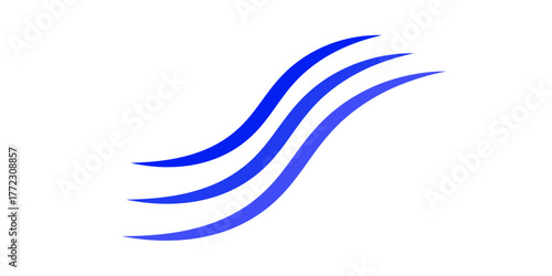 Water wave icon isolated on white background. Flat water wave icon for web site, backdrop and logo template. Useful for poster, placard and banner. Creative art concept, vector dynamic icon.