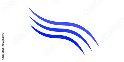 Water wave icon isolated on white background. Flat water wave icon for web site, backdrop and logo template. Useful for poster, placard and banner. Creative art concept, vector dynamic icon.