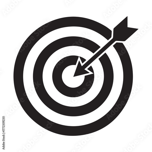 Target Goal Icon Business Strategy, Focus, Success, Achievement Vector Illustration