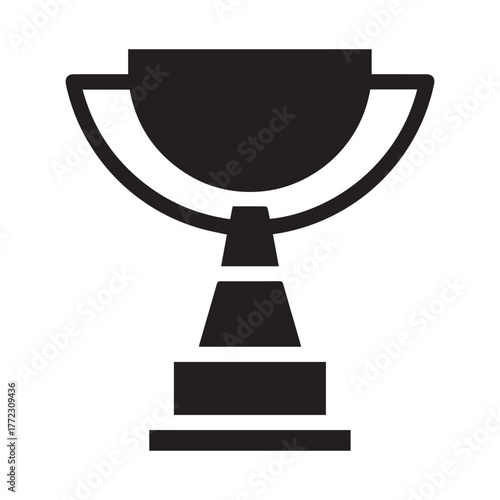 Trophy Achievement Icon Award, Success, Business Goal, Winner Celebration Vector Illustration