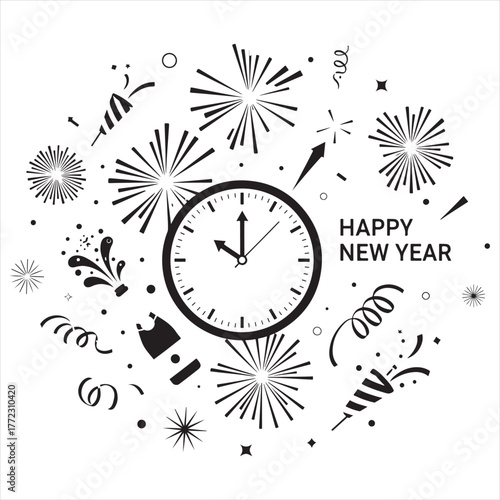 Happy New Year Vector Design
