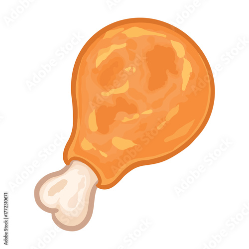 illistyration art hand drawn chicken fried sticker design