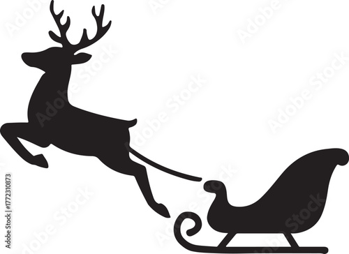reindeer with christmas tree vector illustration