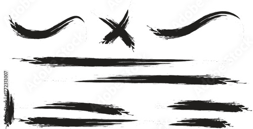 vector set of hand drawn ink