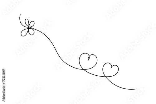 Modern minimalist love heart shape icon for romantic design concept