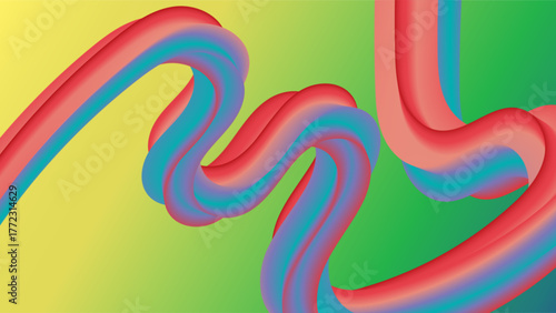 Abstract red background with dynamic shapes and smooth gradients. Green background.