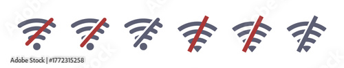 No WI-FI icon set vector illustration