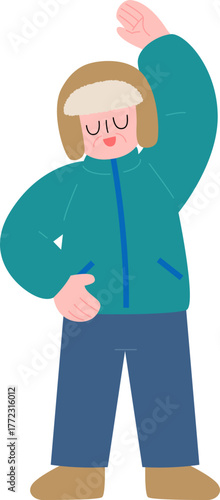 겨울옷 체조 건강관리 할아버지